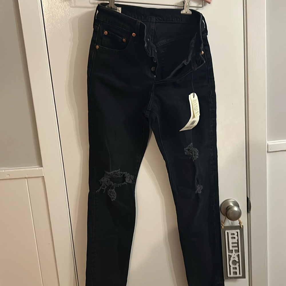 LEVI’S 501 Skinny black Jeans 25 x 28 nwt